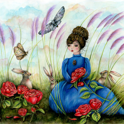Dusk comes to the meadow - Original artwork by Sarena Dawn
